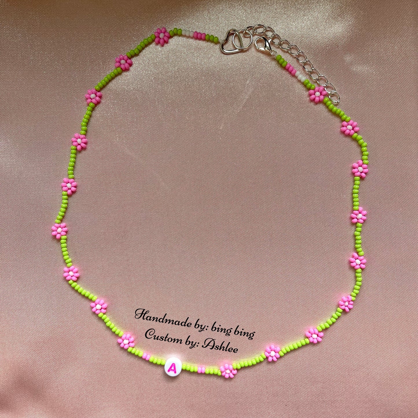 🌸 FLOWER BEADED NECKLACE CUSTOM 🌷
